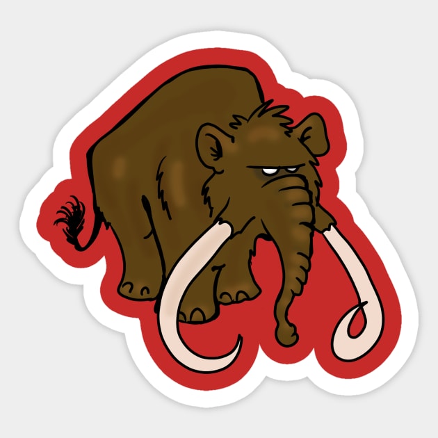 Grumpy Gus, the Mammoth Sticker by Malle Folle